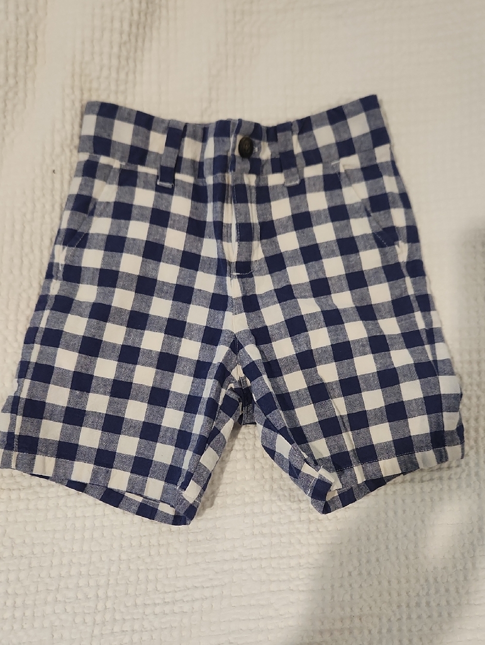 Janie and Jack Navy and White Gingham Shorts